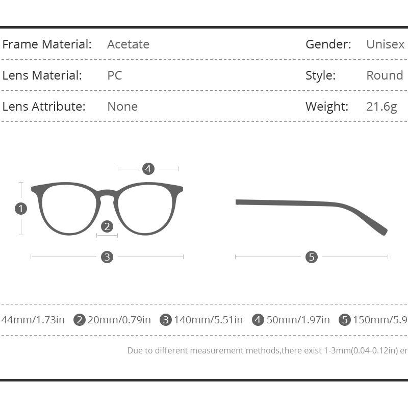 HEPIDEM Round Optical Glasses Vintage