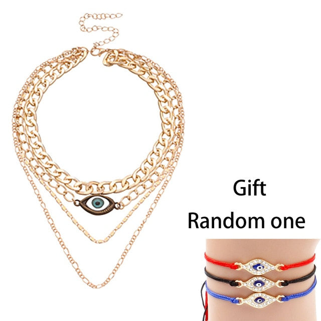 Turkish Evil Eyes Multilayer Necklaces