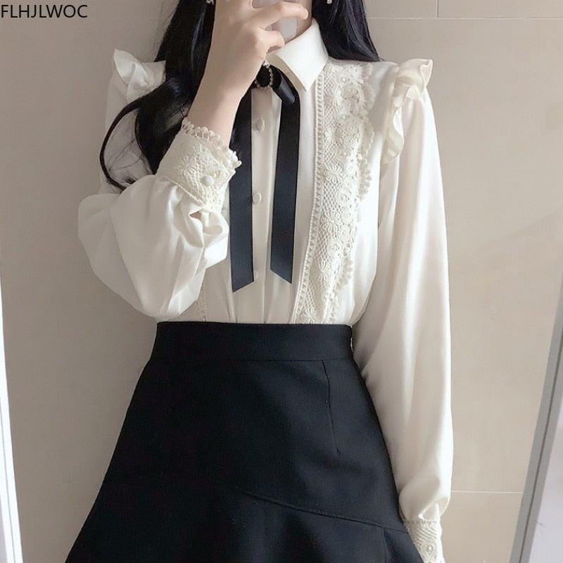 Ruffled Peter Pan Collar Blouse