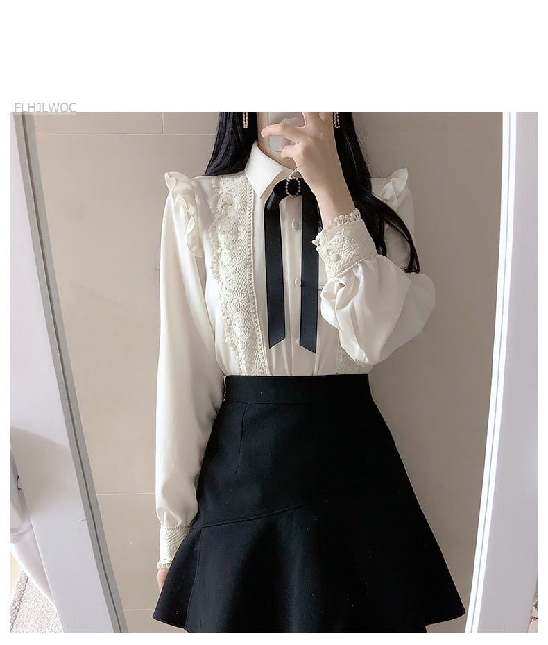 Ruffled Peter Pan Collar Blouse