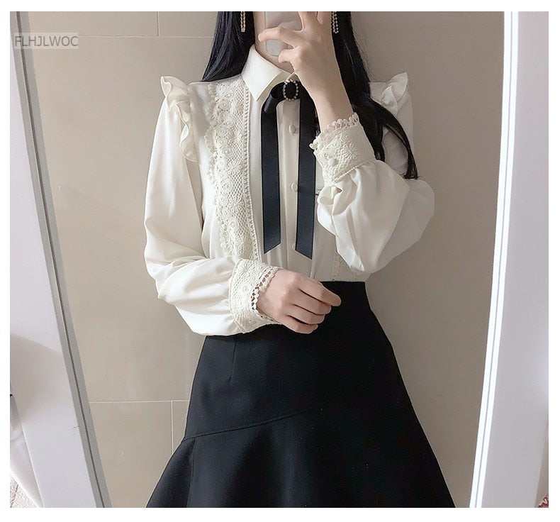 Ruffled Peter Pan Collar Blouse