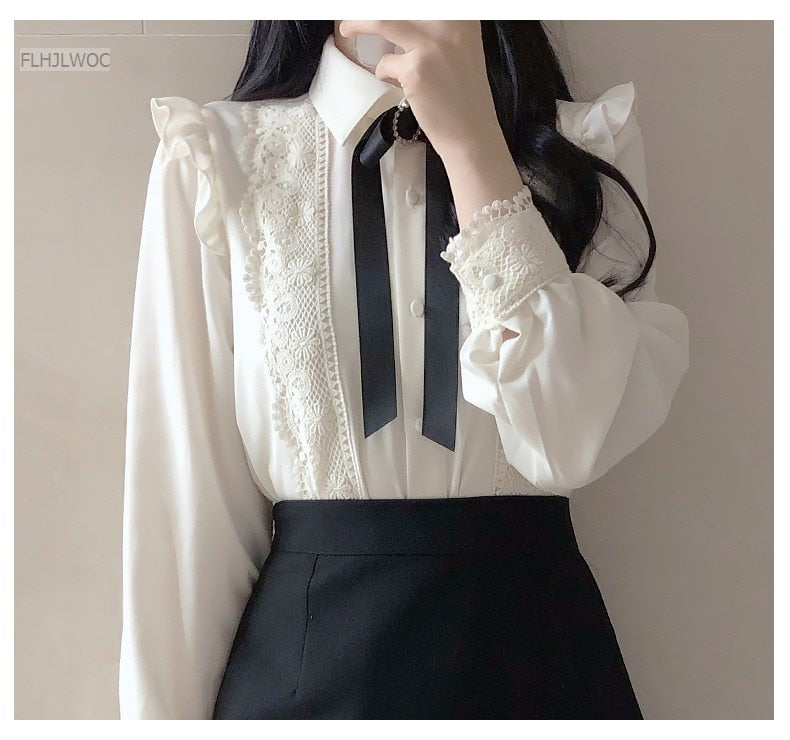 Ruffled Peter Pan Collar Blouse