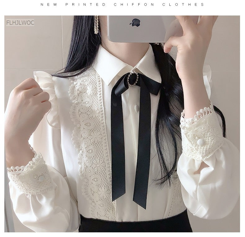 Ruffled Peter Pan Collar Blouse