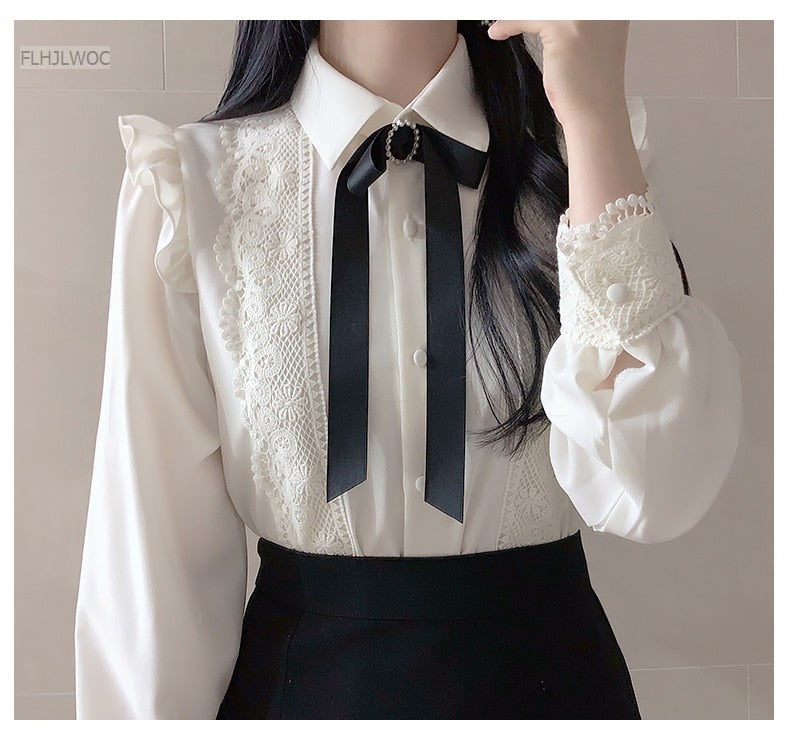 Ruffled Peter Pan Collar Blouse