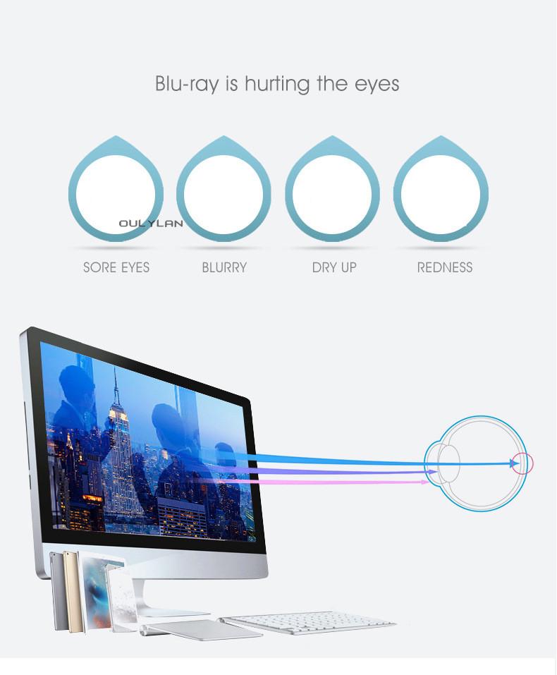 Oulylan Half Frame Finished Anti-blue light Glasses