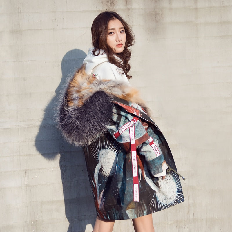 Long Fur & Down Hooded Parka