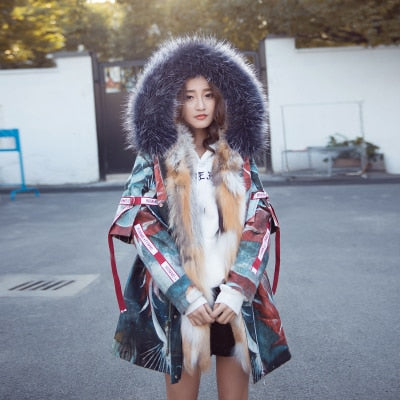 Long Fur & Down Hooded Parka