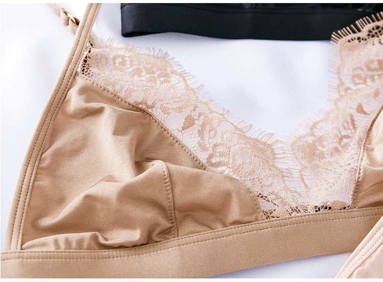 Soft Satin & Lace Comfort Bralette