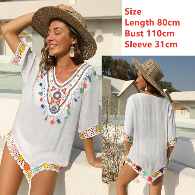 Holbox Crochet Flower One Shoulder Cover Up