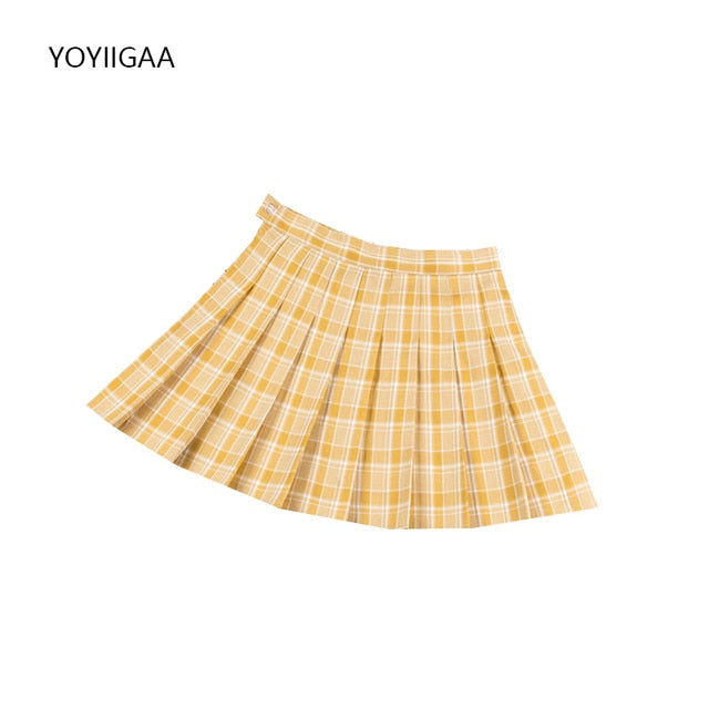 Plaid Skirts Yellow Tennis Skirt