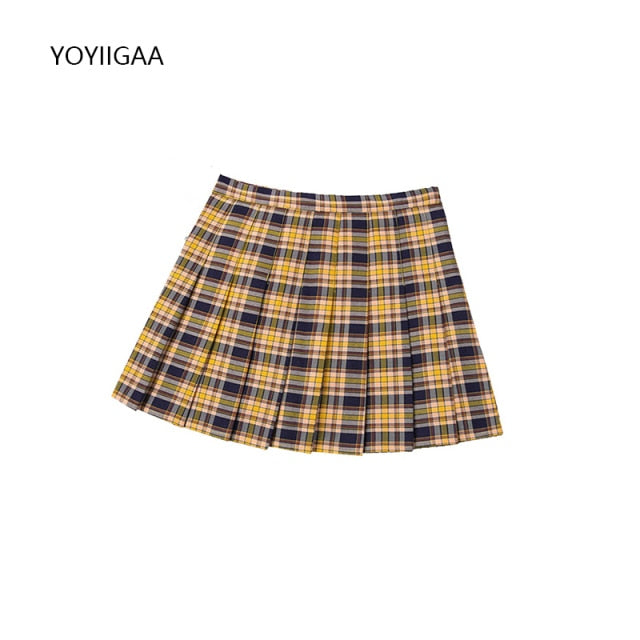 Plaid Skirts Yellow Tennis Skirt