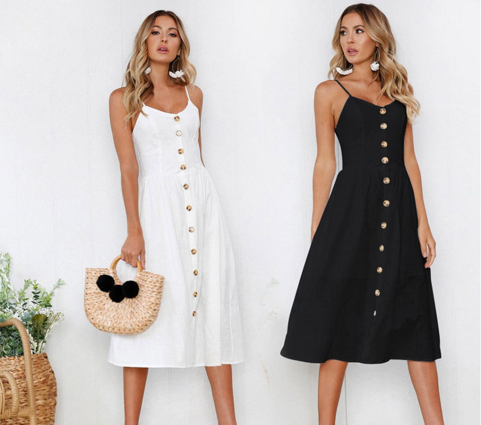 Yacht Day Button Down Midi Dress