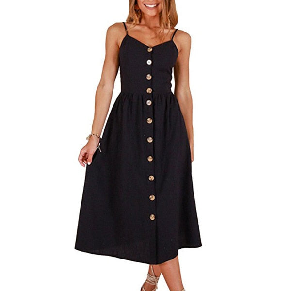 Yacht Day Button Down Midi Dress