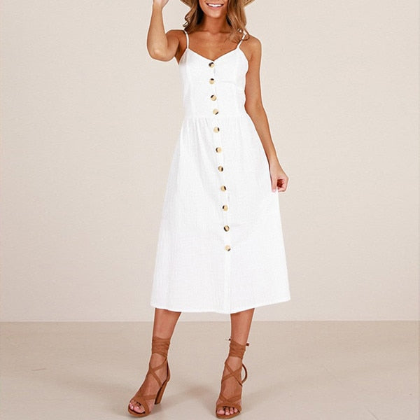 Yacht Day Button Down Midi Dress