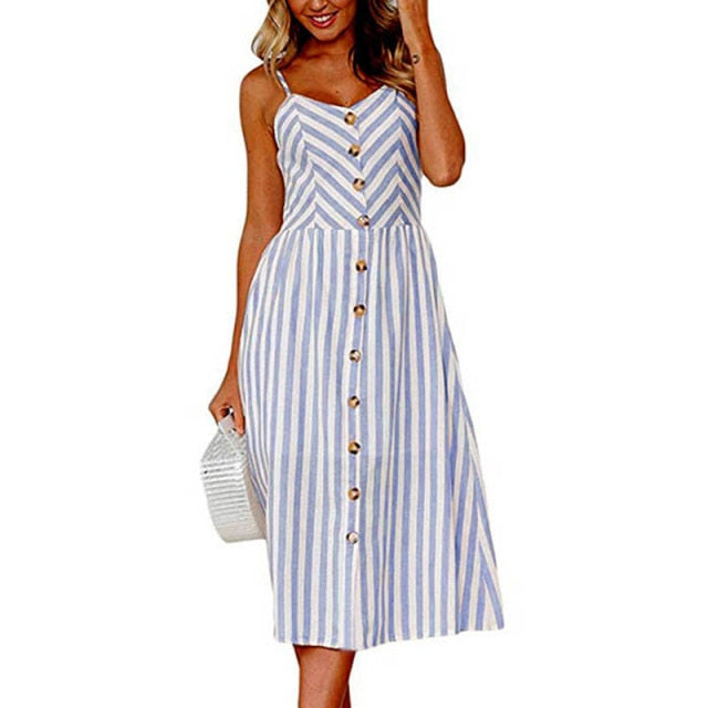 Yacht Day Button Down Midi Dress