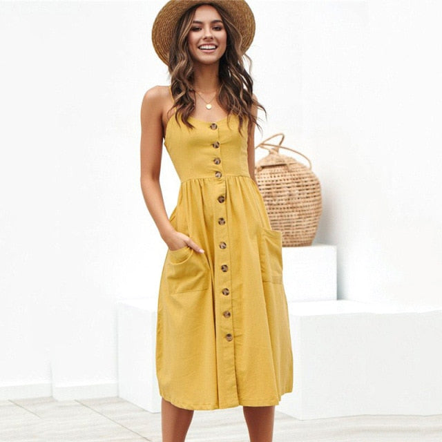 Yacht Day Button Down Midi Dress