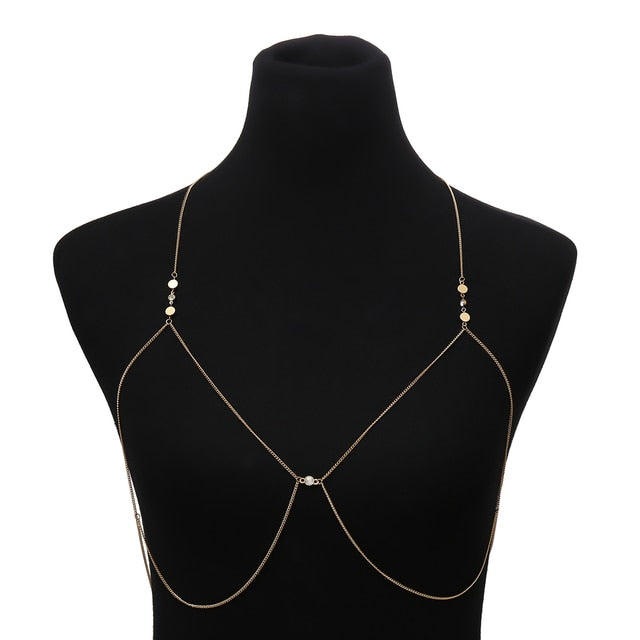 IngeSight.Z Chain Necklace Sequins Body Chain Jewelry