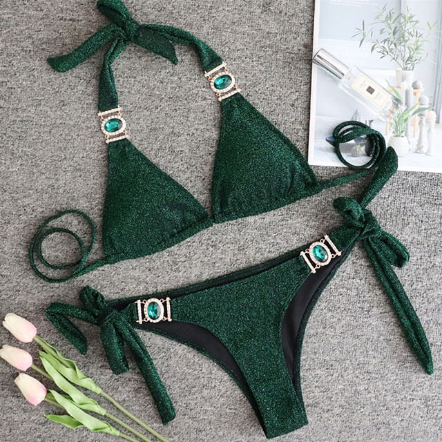 Shiny Rhinestone Bikini Sets