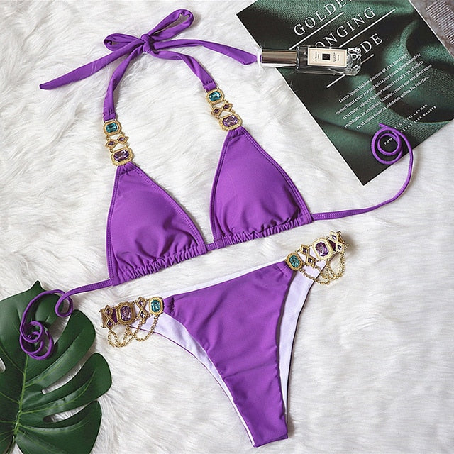 Shiny Rhinestone Bikini Sets