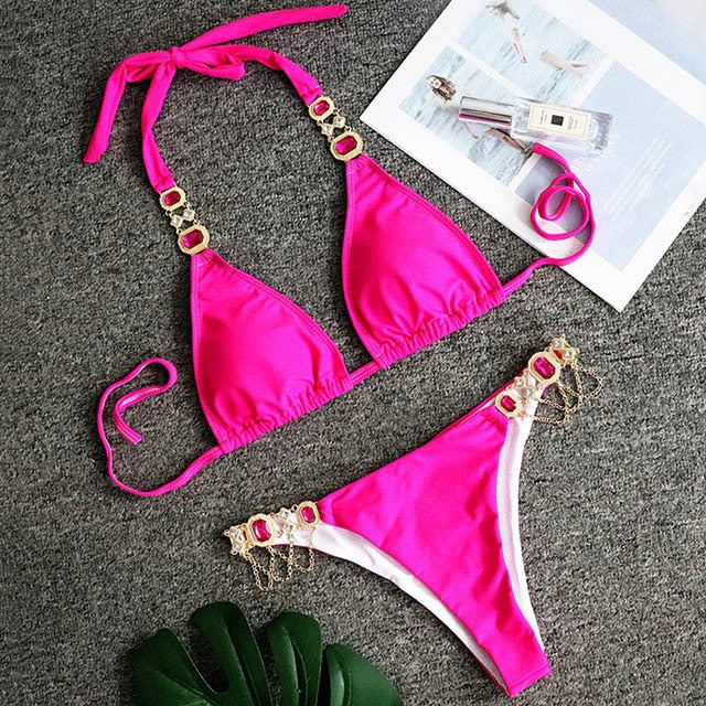 Shiny Rhinestone Bikini Sets