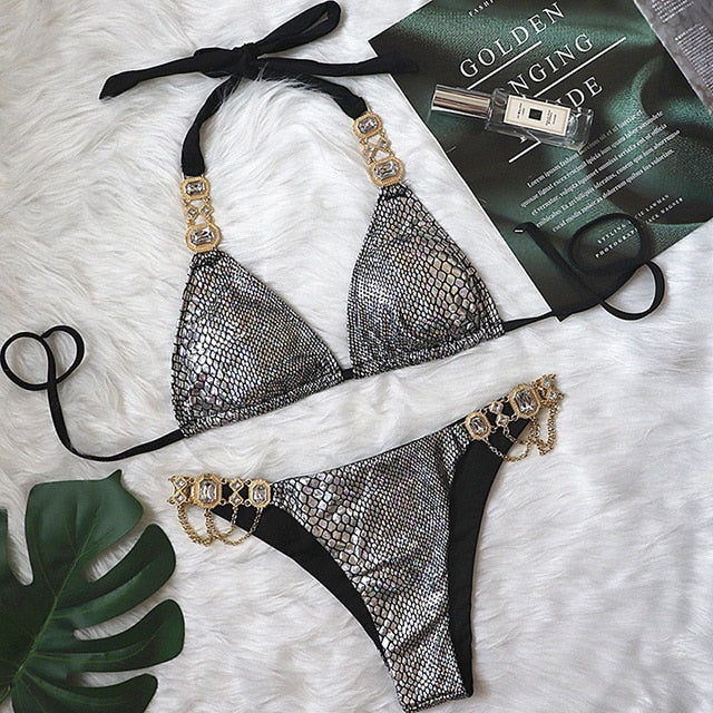 Shiny Rhinestone Bikini Sets