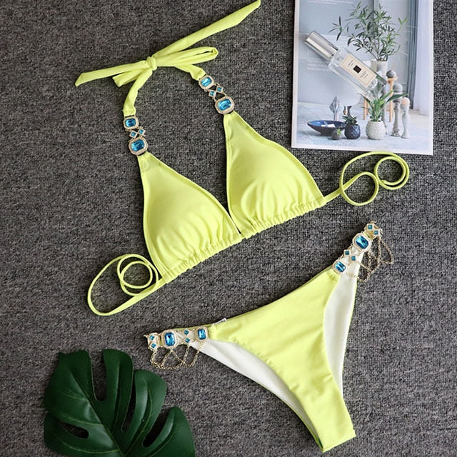 Shiny Rhinestone Bikini Sets