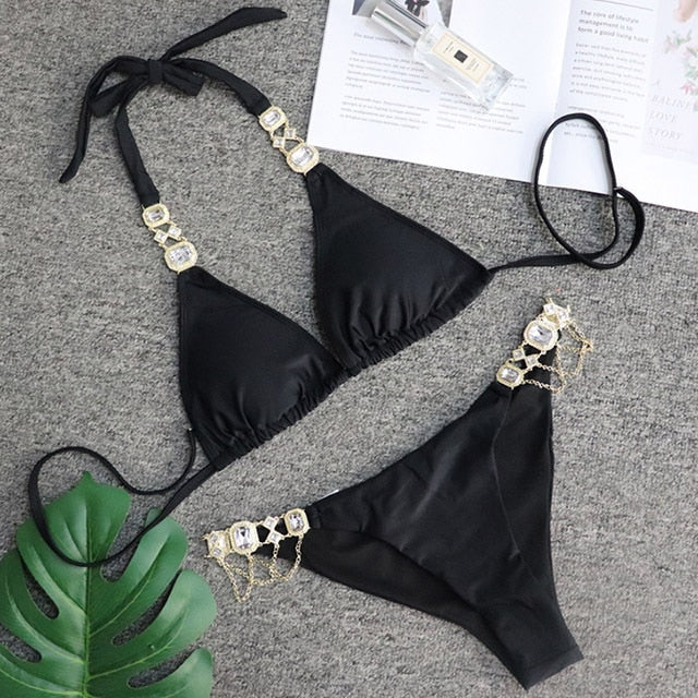 Shiny Rhinestone Bikini Sets