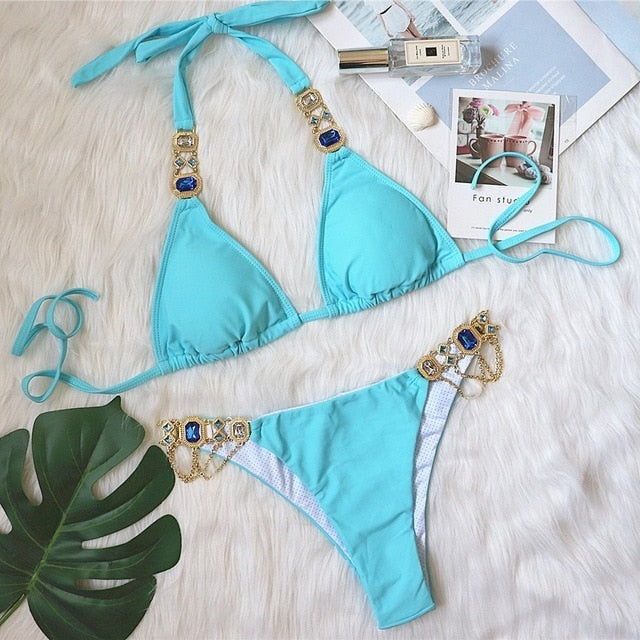 Shiny Rhinestone Bikini Sets