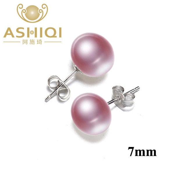 ASHIQI Freshwater Pearl Stud Earrings