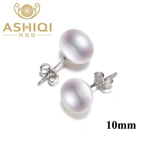 ASHIQI Freshwater Pearl Stud Earrings