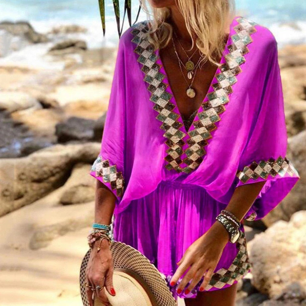 Tribal Deep V-neck Boho Tunic