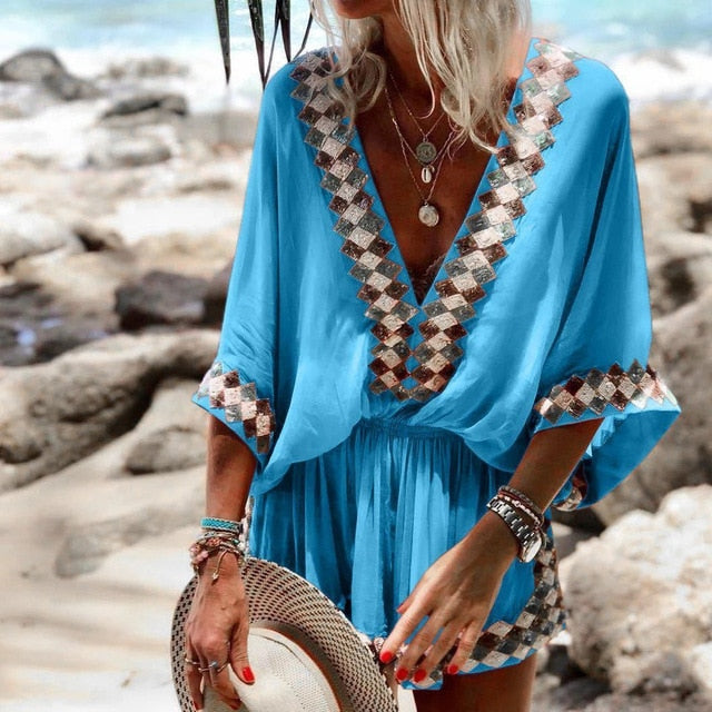 Tribal Deep V-neck Boho Tunic