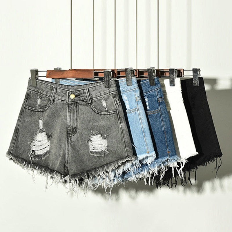 High Waist Jean Shorts