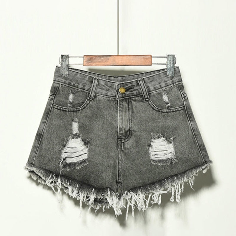 High Waist Jean Shorts