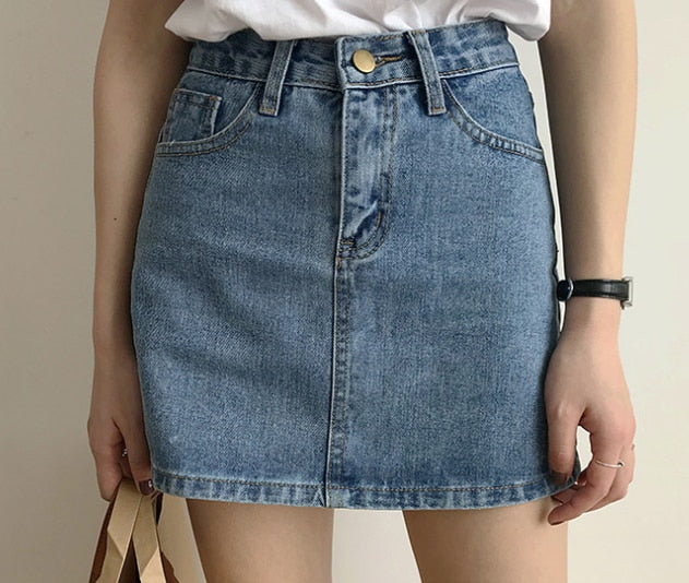 Molly High Waisted Denim Skirt