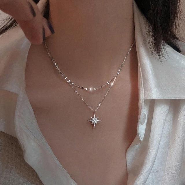 Star Moon Double Necklace