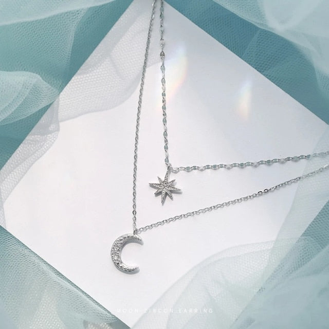 Star Moon Double Necklace