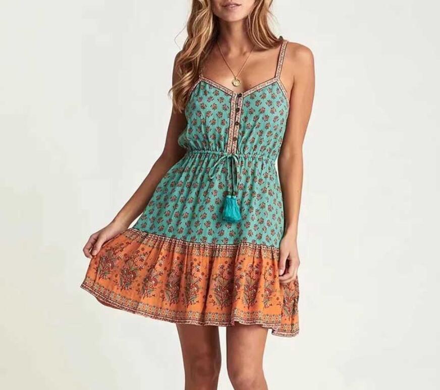 Bohemian Open Button Dress