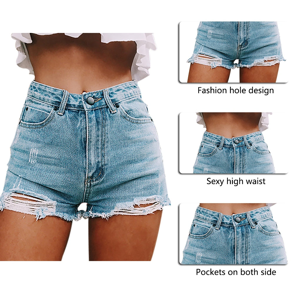 JODIMITTY Denim High Waisted Shorts