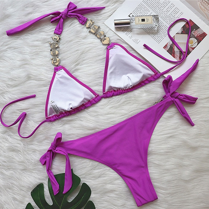 Shiny Rhinestone Bikini Sets