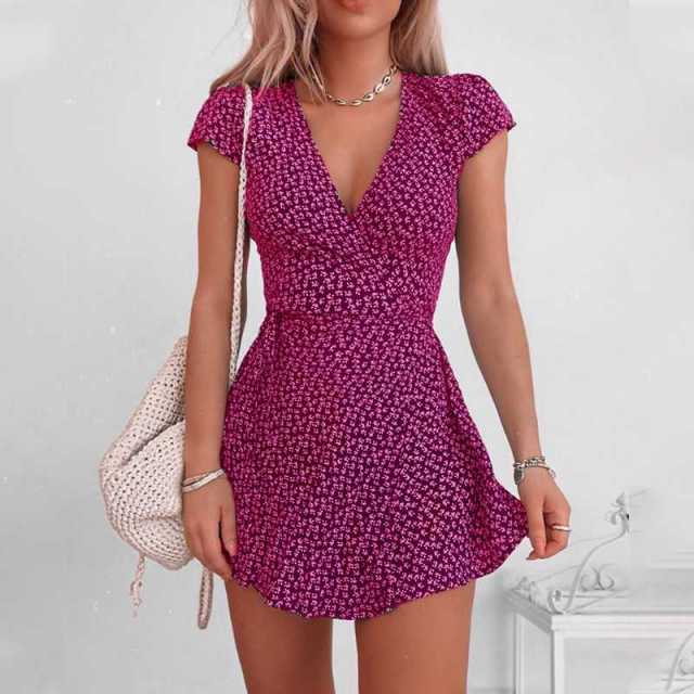 Polka Dot Short Sleeve Dress