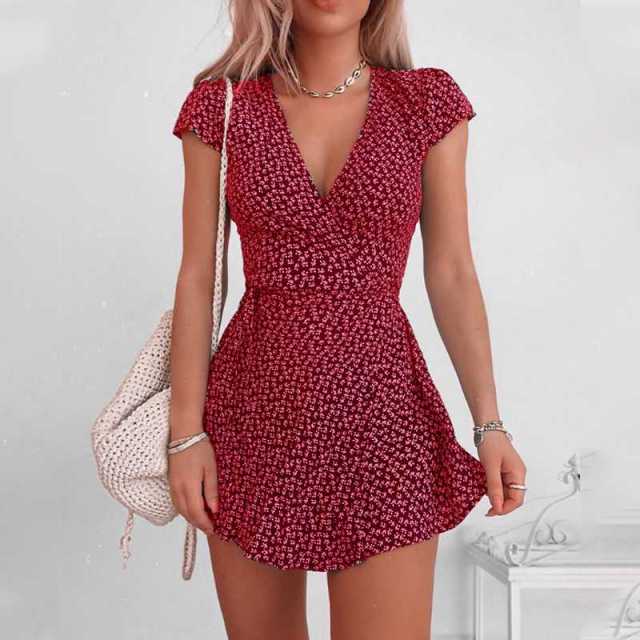 Polka Dot Short Sleeve Dress