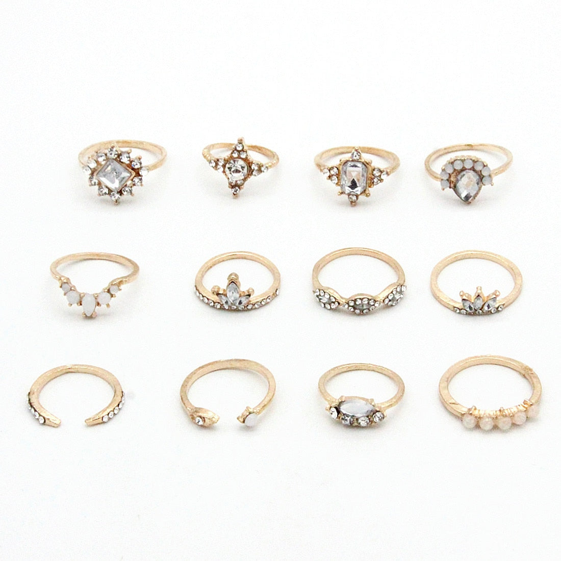 Boho Charm Gold Star Knuckle Rings Set