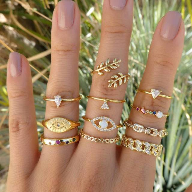 Boho Charm Gold Star Knuckle Rings Set