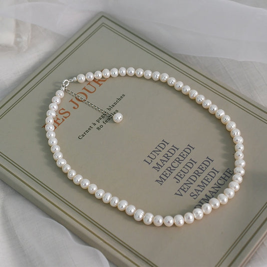 Natural Freshwater Pearl Chokers Necklace 925 Sterling Silver