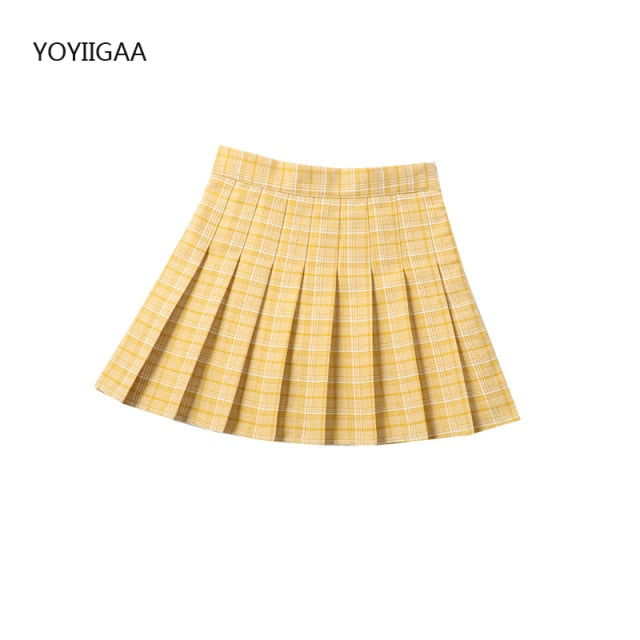 Plaid Skirts Yellow Tennis Skirt