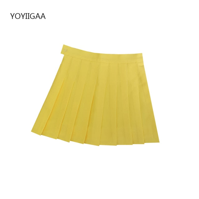 Plaid Skirts Yellow Tennis Skirt