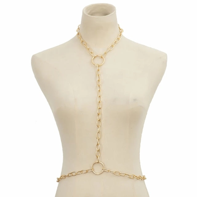 IngeSight.Z Chain Necklace Sequins Body Chain Jewelry