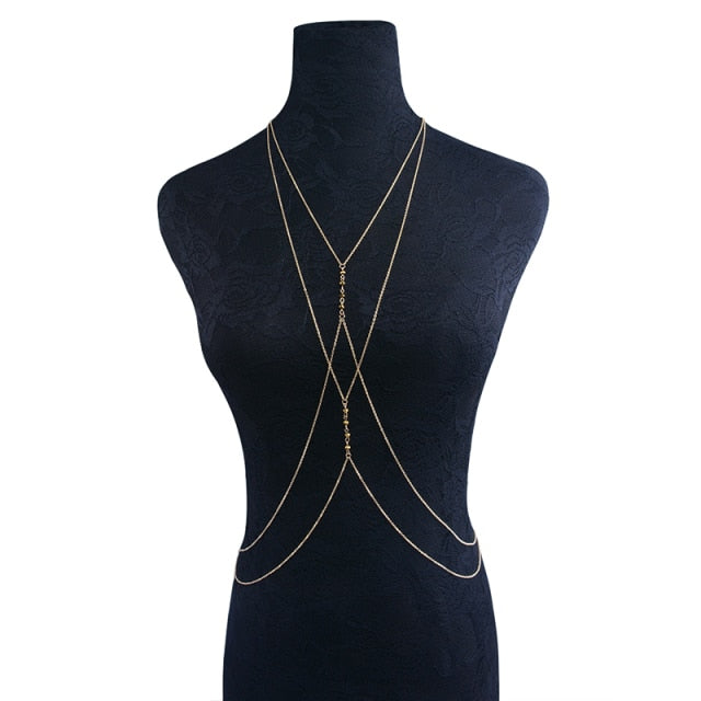 IngeSight.Z Chain Necklace Sequins Body Chain Jewelry