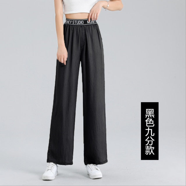 High waist pants loose and thin y2k